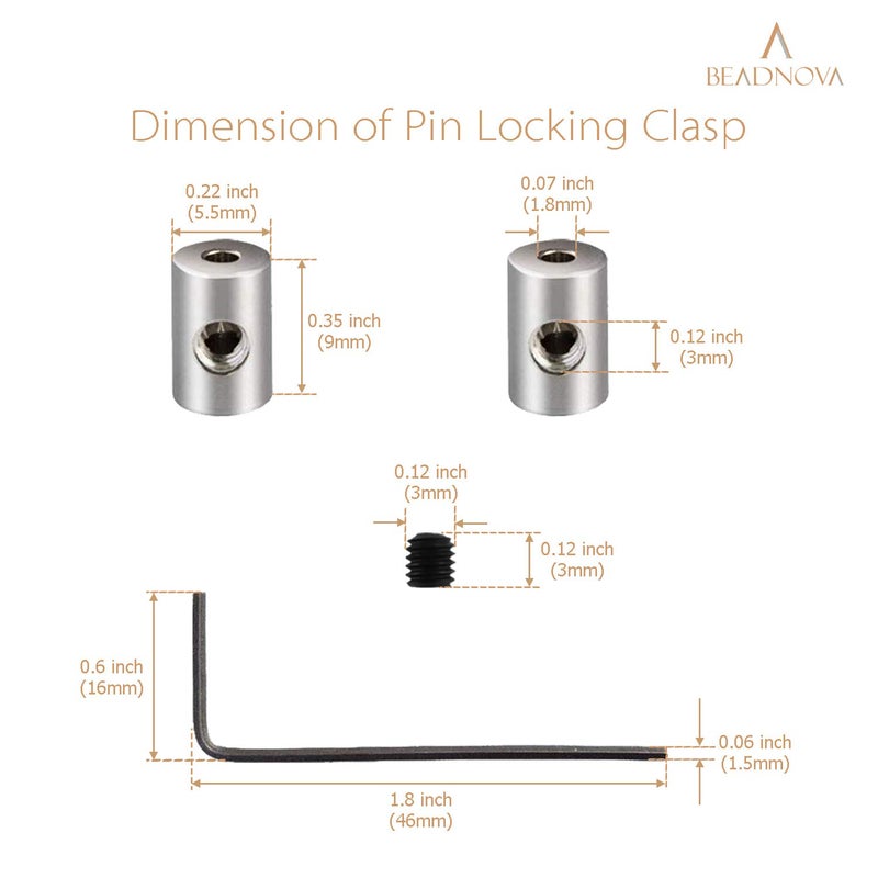 BEADNOVA Pin Keeper with Allen Wrench Pin Back for Backpack Enamel Pinbacks Label Pinback Locking (50pcs, Allen Wrench Included) - Image 3